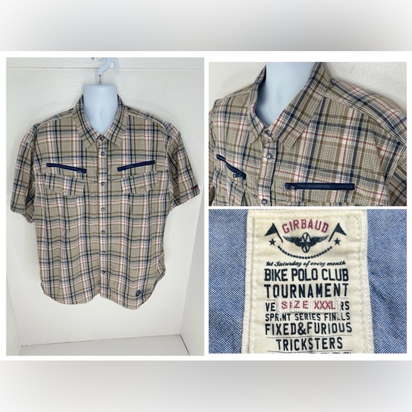 Girbaud Vintage Plaid Shirt Size 3XL‎ XXXL Speed Society Streetwear Hip Hop Y2K - Picture 1 of 14